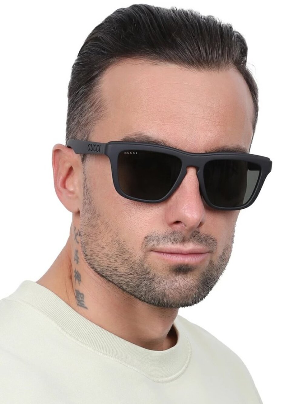 NEW GUCCI GG1571S 001 MATTE BLACK GREY MEN'S AUTHENTIC SUNGLASSES